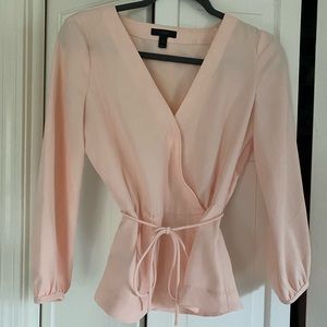 J. Crew Crêpe Long-Sleeve Wrap Top